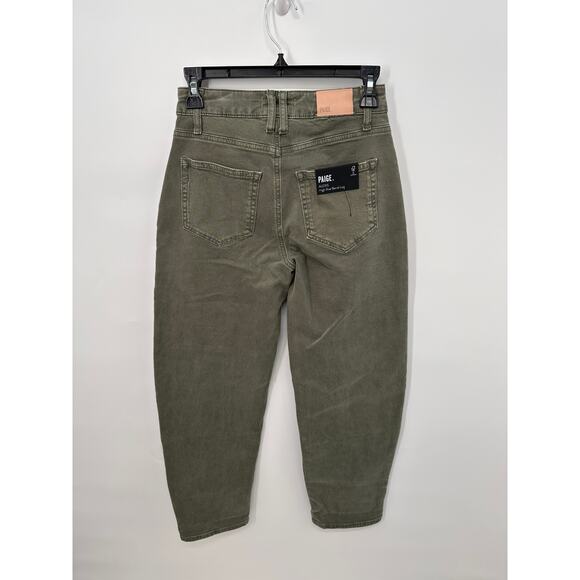 PAIGE DENIM NWT Alexis Cargo Barrel Leg Pant in Vintage Ivy Green // 25 - Picture 9 of 13